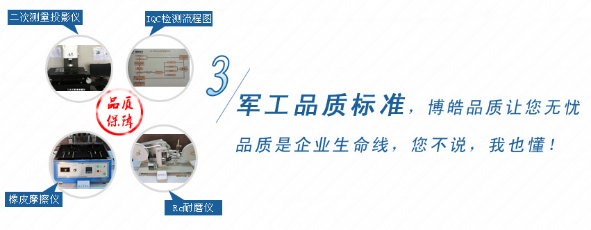 軍工品質標準，博皓品質讓您無憂！