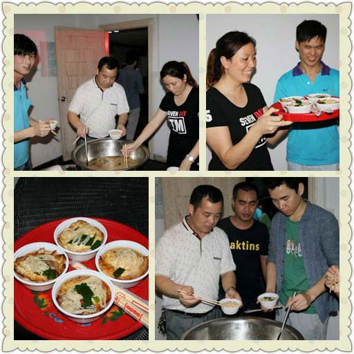 博皓電子副總做長壽面